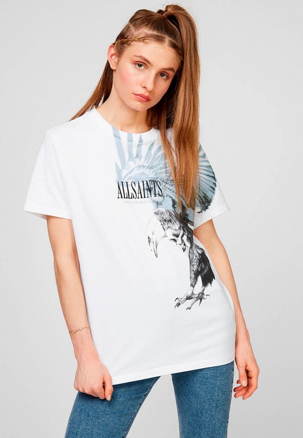 

Футболка AllSaints, Белый, AQUILA BOYFRIEND TEE