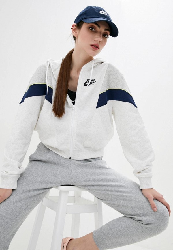 

Толстовка Nike, Белый, W NSW HERITAGE FZ FLC