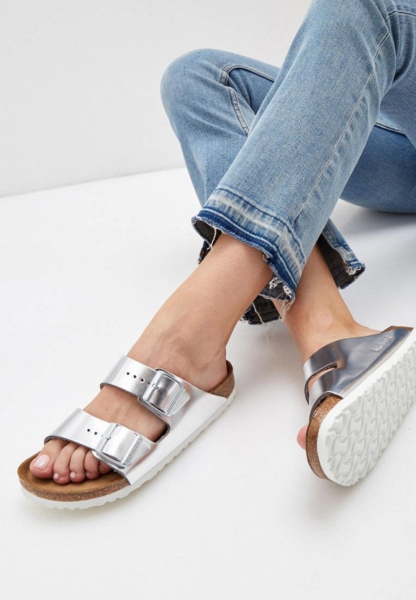 

Сабо Birkenstock, Серебряный, Arizona Soft Narrow