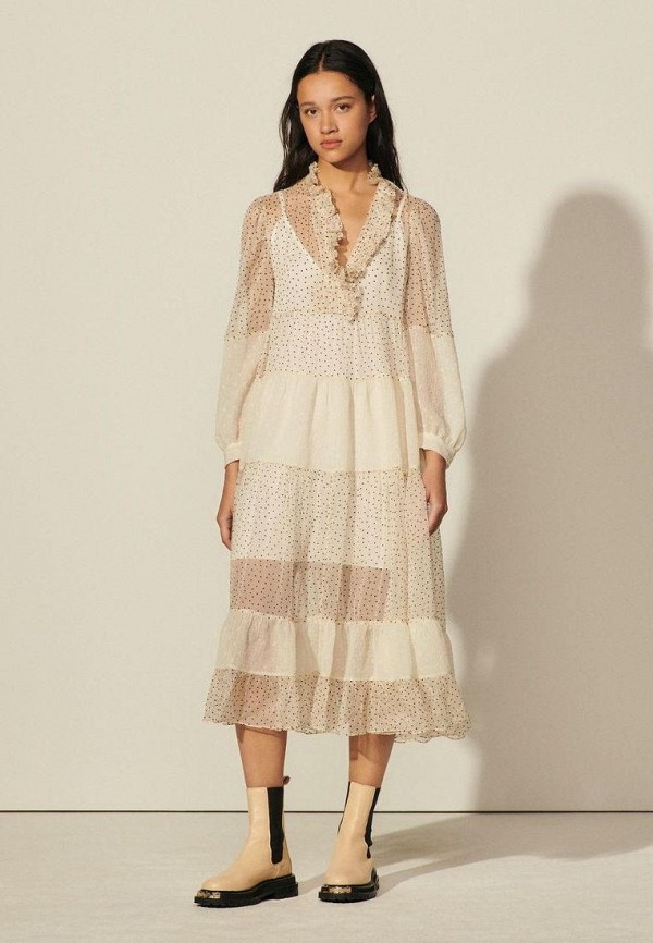 

Платье Sandro, Бежевый