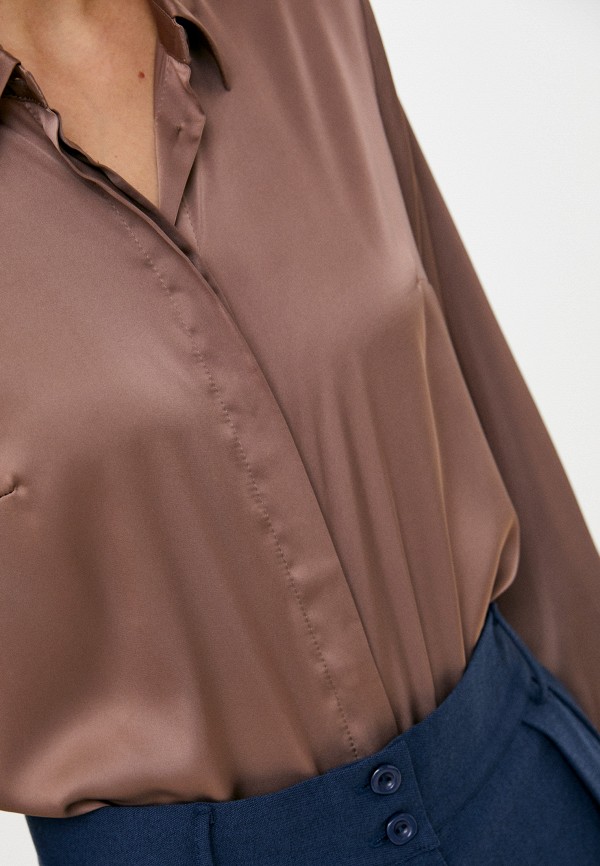 Блуза La selva коричневый, размер 48, фото 4