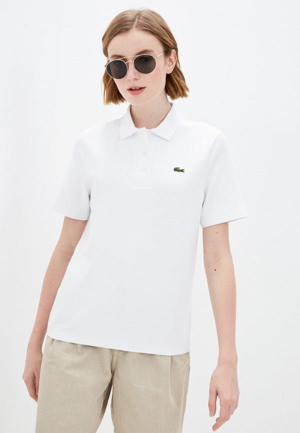 Поло Lacoste цвет белый 