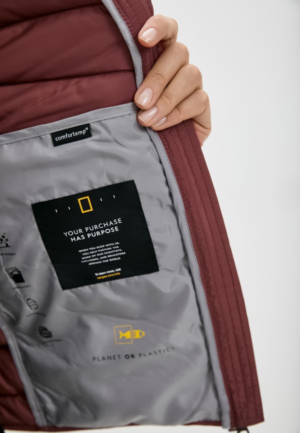 

Куртка утепленная National Geographic, Бордовый, NO GOOSE puffer jacket