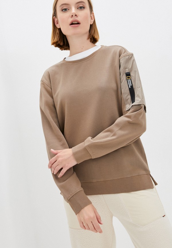 

Свитшот National Geographic, Коричневый, FOUNDATION crew style garment dyed