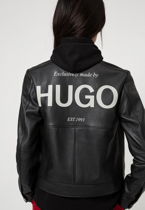 Куртка кожаная Hugo цвет черный  Фото 3