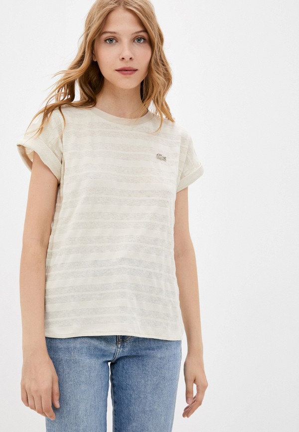 

Футболка Lacoste, Бежевый, Футболка Lacoste