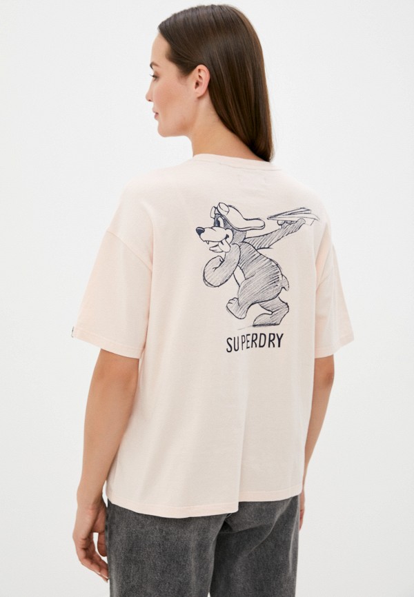 

Футболка Superdry, Розовый, MILITARY NARRATIVE BOXY TEE
