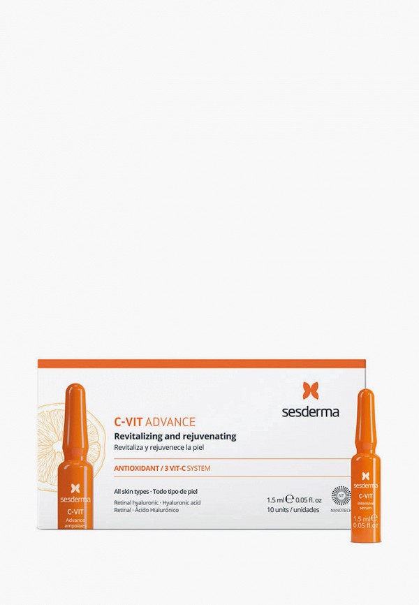 

Сыворотка для лица Sesderma, Прозрачный, в ампулах с витамином С C-VIT, 10 шт по 1,5 мл