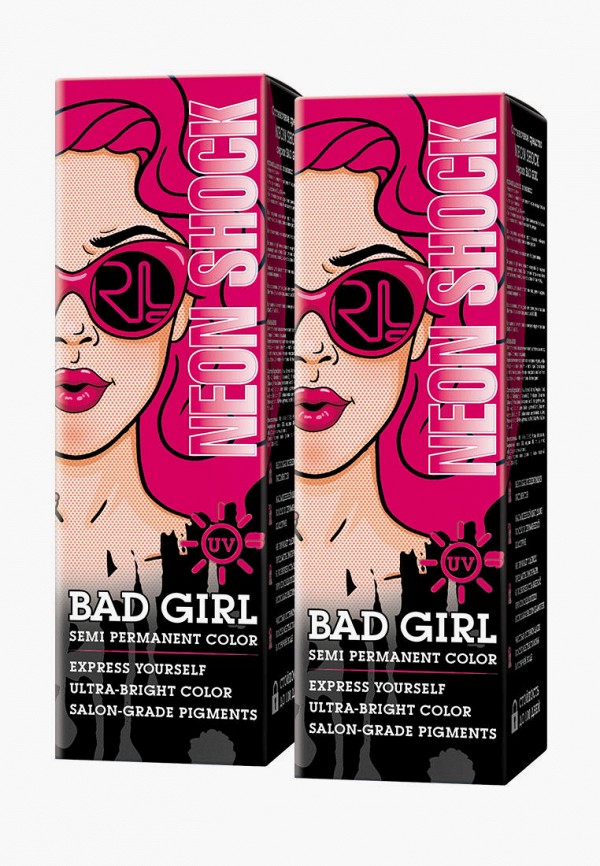 

Краска для волос Bad Girl, Розовый, неоновый розовый Neon Shock, 150 мл х 2 шт.