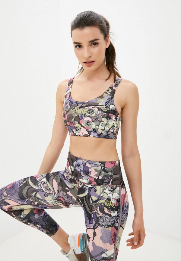 

Топ спортивный Nike, Разноцветный, W NK DF SWSH FEMME AOP BRA