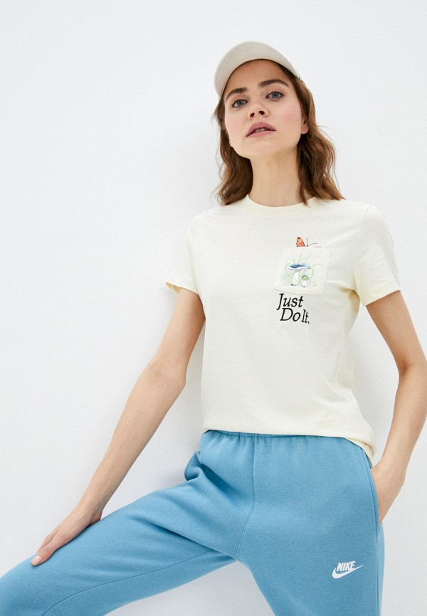 

Футболка спортивная Nike, Бежевый, W NSW TEE REG SS PKT NATURE