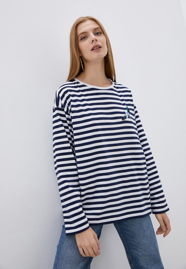 Лонгслив Берегите Птиц Тельняшка Oversize Аист
