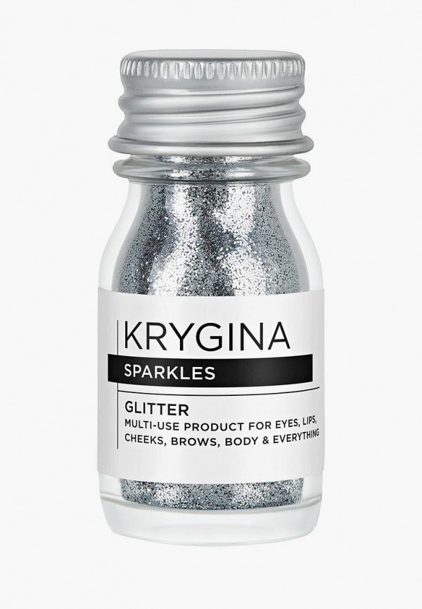 

Глиттер Krygina Cosmetics, Серебряный, мультифункциональные блестки Sparkles Silver, 7 г