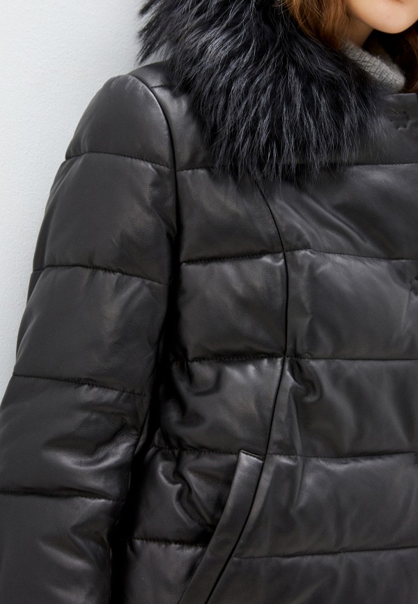 Куртка кожаная Снежная Королева цвет черный  Фото 5