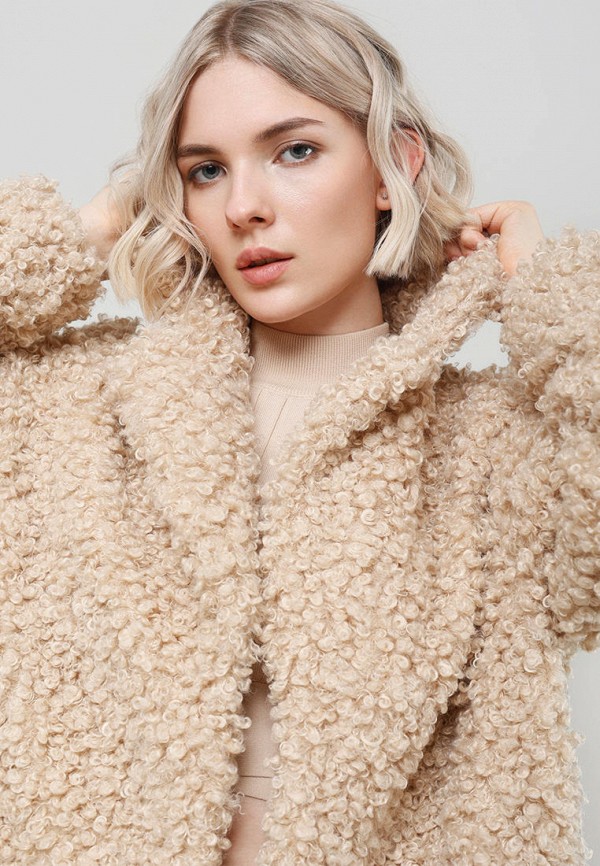 Шуба Alef бежевый, размер 46, фото 5