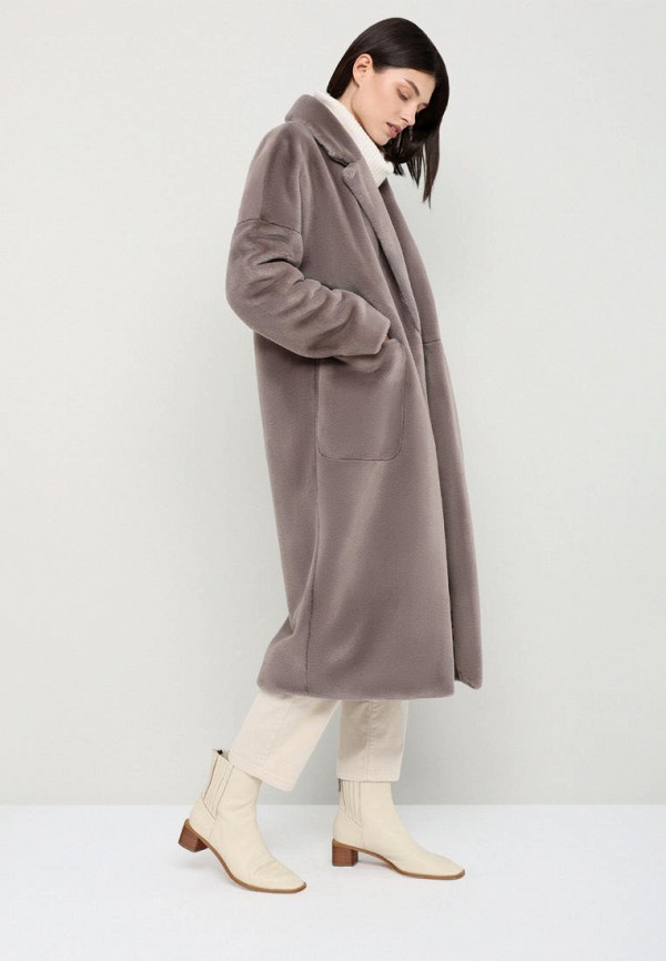 Шуба Alef коричневый, размер 50, фото 4