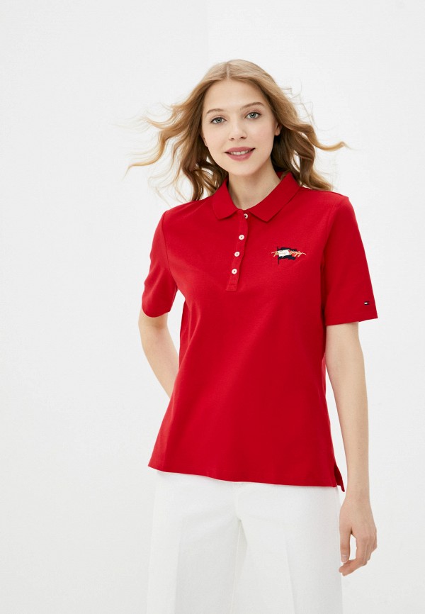 

Поло Tommy Hilfiger, Красный, REGULAR FLAG POLO SS