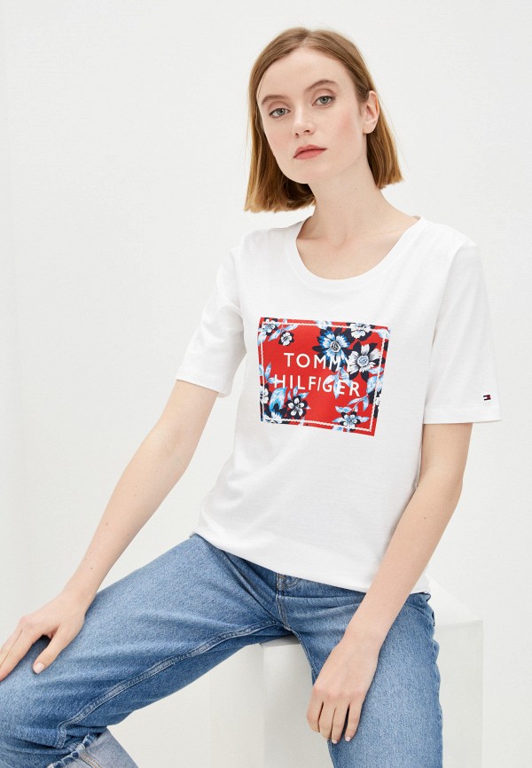 

Футболка Tommy Hilfiger, Белый, REGULAR BOX OPEN-NK TEE SS