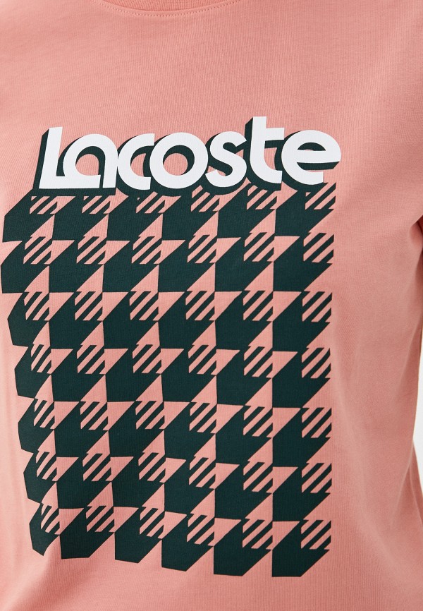 Футболка Lacoste цвет коралловый  Фото 3