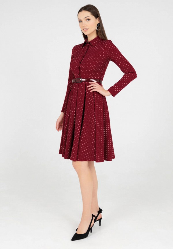 Платье Grey Cat бордовый, размер 52, фото 2