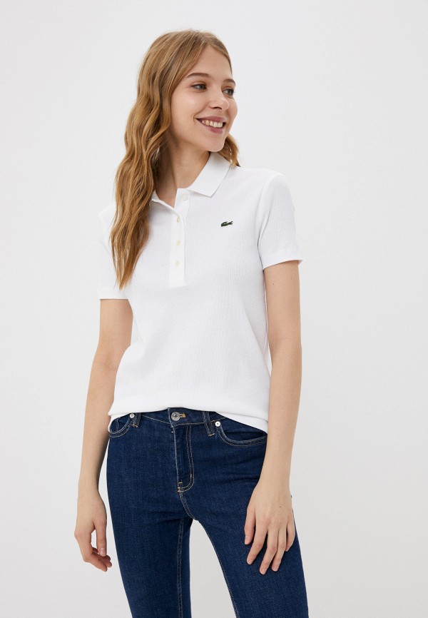 Поло Lacoste белый  MP002XW0BRCP