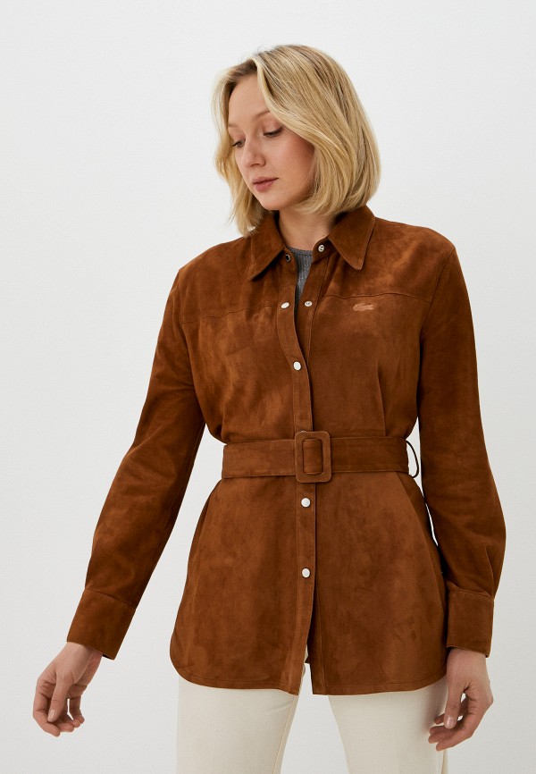 Куртка кожаная Lacoste коричневый  MP002XW0C2EN