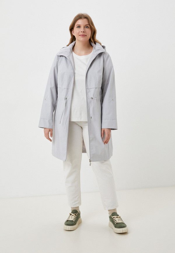 Плащ Le Monique серый, размер 52, фото 2