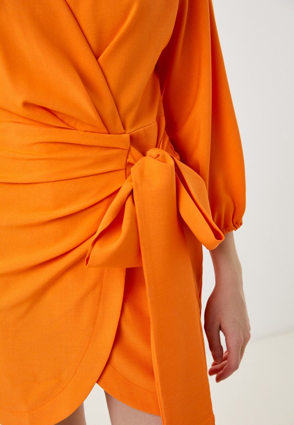 Платье Avemod оранжевый, размер 42, фото 4