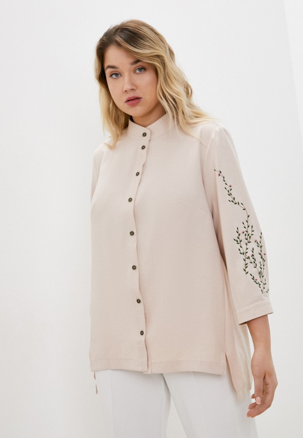 Рубашка Adele Fashion бежевого цвета