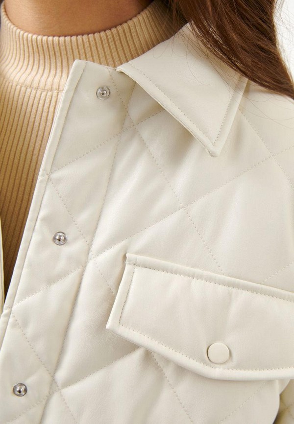 Куртка кожаная Befree цвет белый  Фото 7