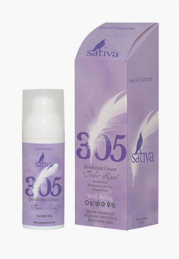

Дезодорант Sativa, Белый, тёплый дождь №305, 50 мл
