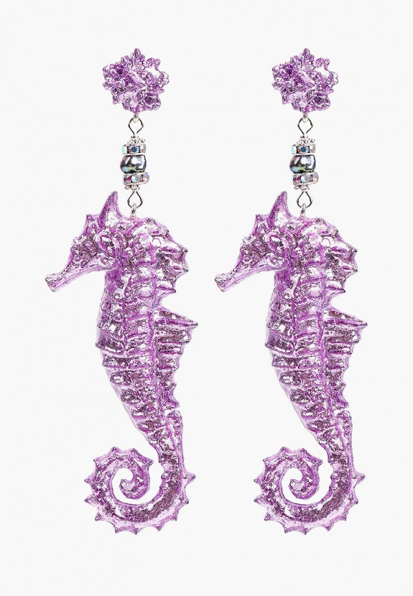

Серьги Masha Mart, Фиолетовый, SEAHORSE EARR