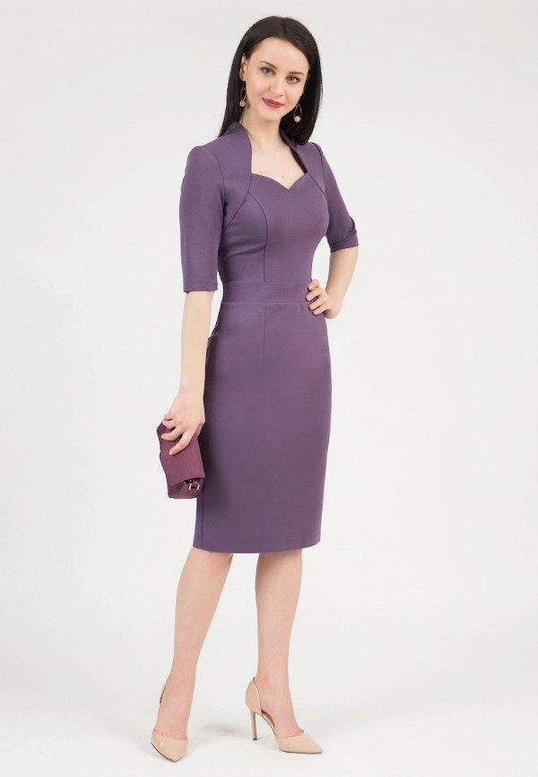 Платье Grey Cat фиолетовый, размер 52, фото 2