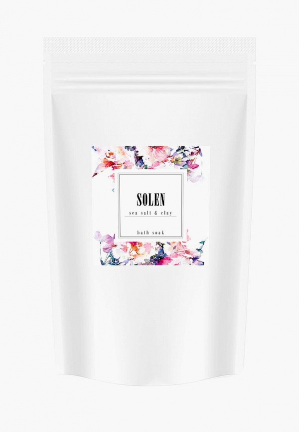 

Соль для ванн Solen, морская натуральная с белой глиной «SOLEN Pink Flowers», 500 г, Розовый
