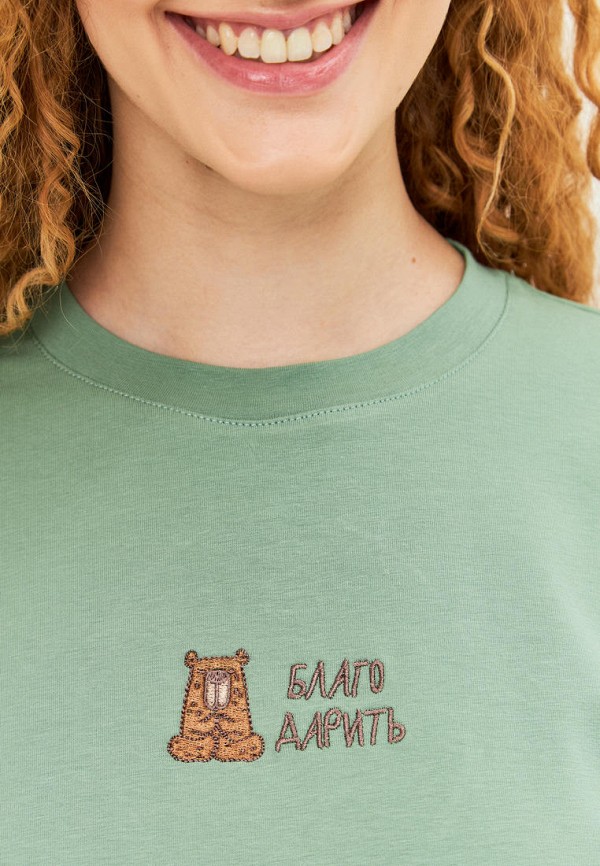 Футболка Береги зеленый, размер 46, фото 5