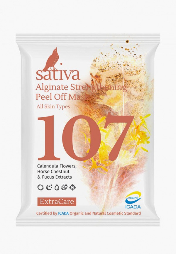 

Маска для лица Sativa, Белый, альгинатная укрепляющая №107, 15 г