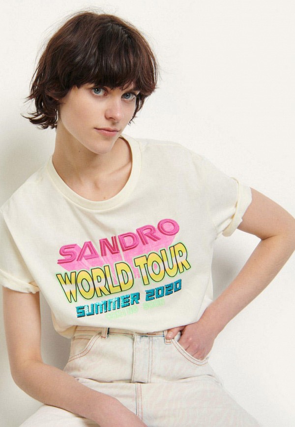 

Футболка Sandro, Бежевый, Sandro MP002XW0EENH