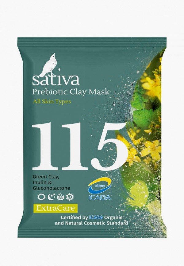 

Маска для лица Sativa, Белый, Минеральная с пребиотиком №115, 15 г