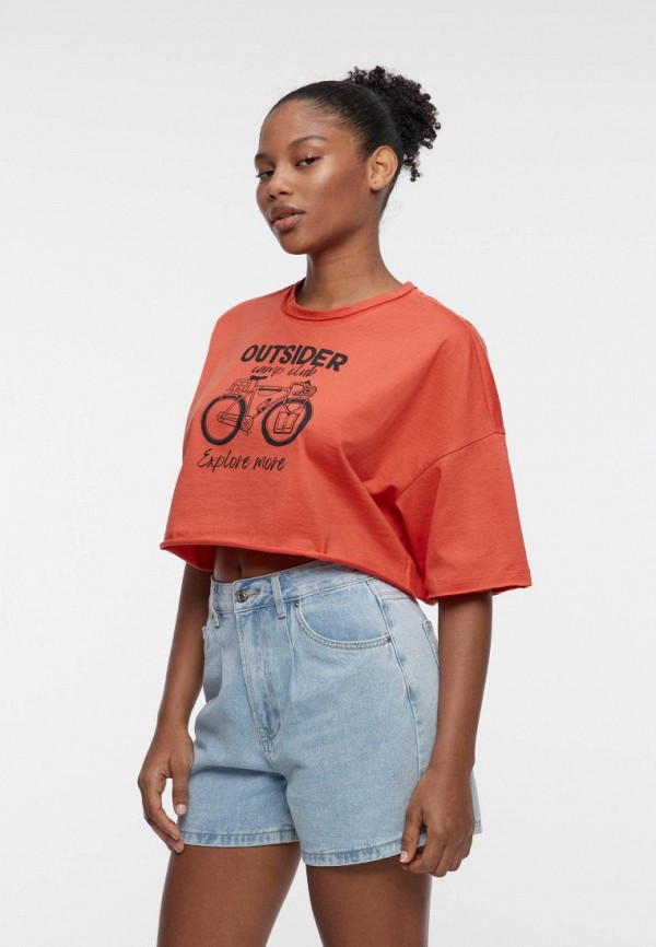 Футболка Befree оранжевый, размер 40, фото 4