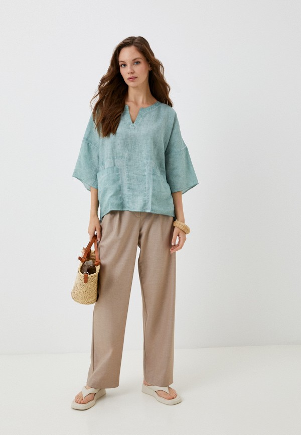 Блуза Agenda бирюзовый, размер 46, фото 2