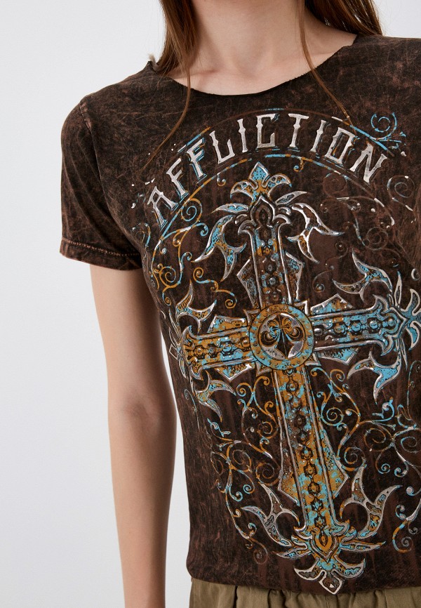 Футболка Affliction коричневый, размер 42, фото 3