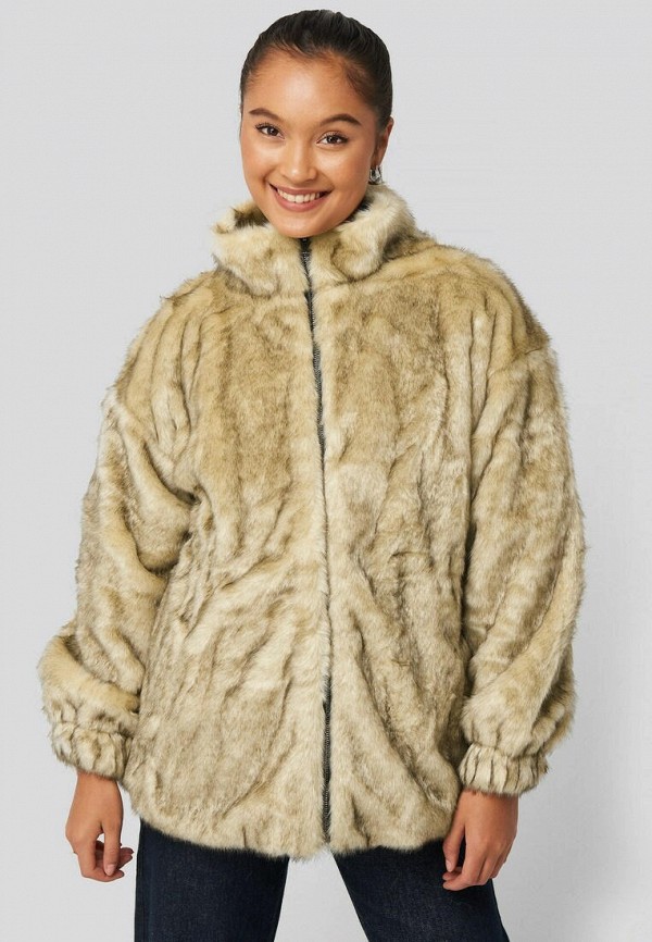 

Шуба NA-KD, Бежевый, Drawstring Faux Fur