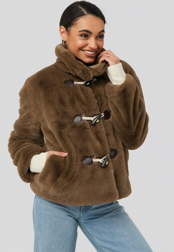 

Шуба NA-KD, Коричневый, Faux Fur Duffle