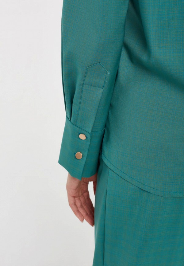 Блуза Pattern цвет бирюзовый  Фото 5