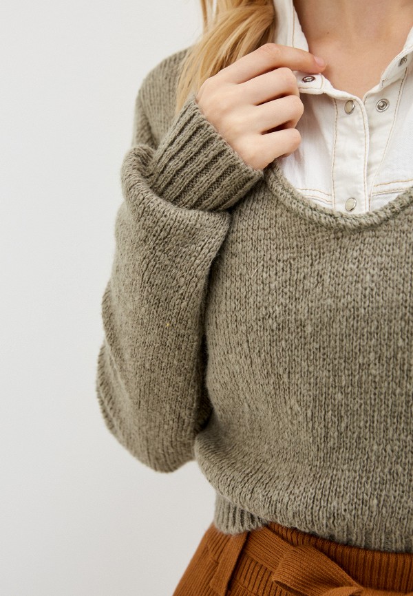 Пуловер Avemod цвет хаки  Фото 4