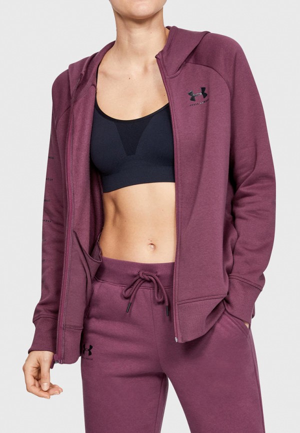 

Толстовка Under Armour, Фиолетовый, RIVAL FLEECE SPORTSTYLE LC SLEEVE GRAPHIC FZ