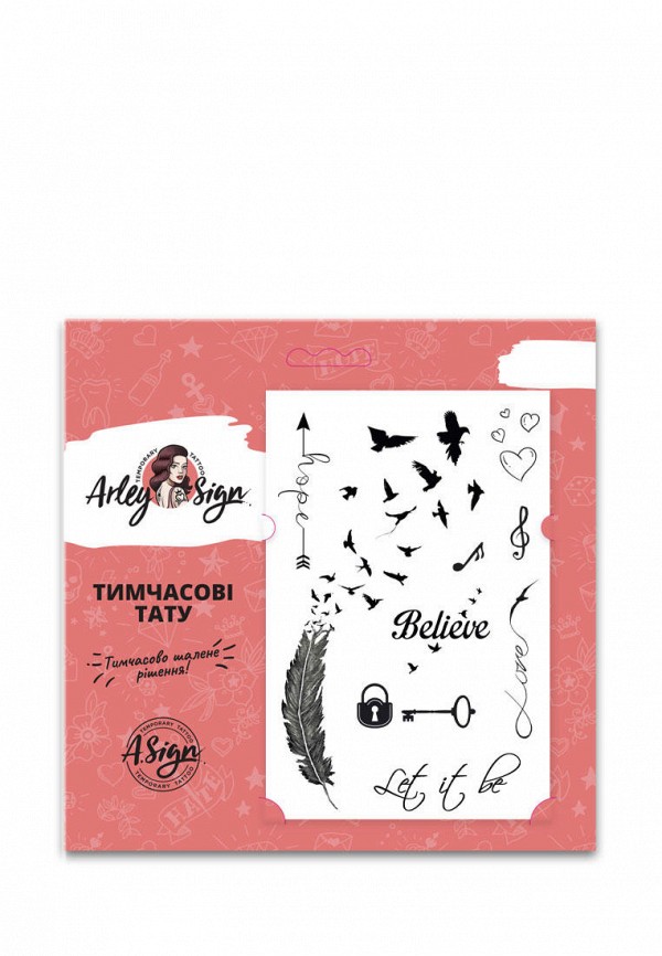 

Временная татуировка Arley Sign, Черный, Верь, надейся, люби