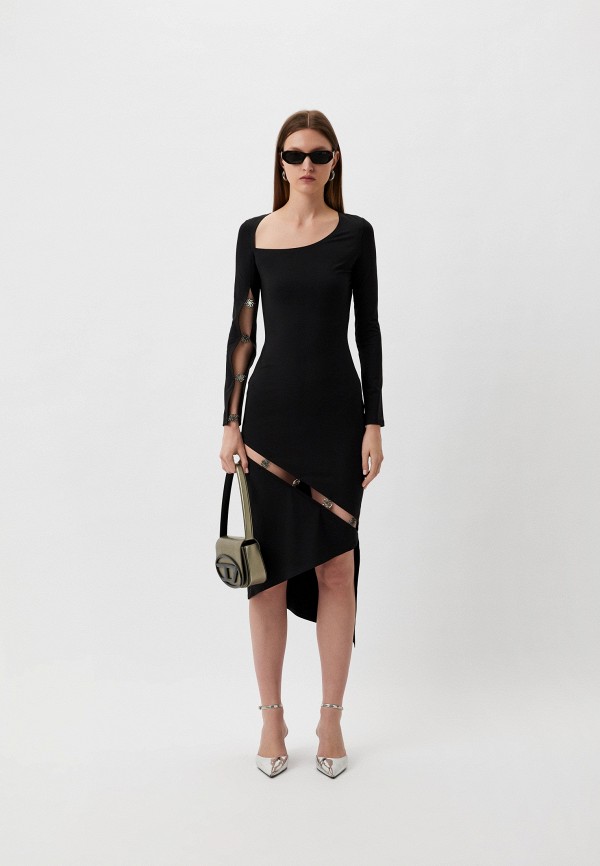 

Платье Berhasm, Черный, Asimetric midi dress with cutouts