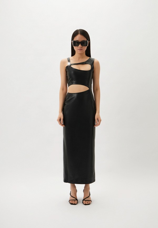 

Платье Berhasm, Черный, Faux-leather dress with cutouts