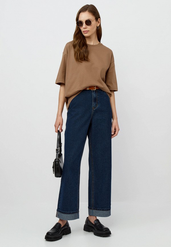 Футболка Modis коричневый, размер 44, фото 2